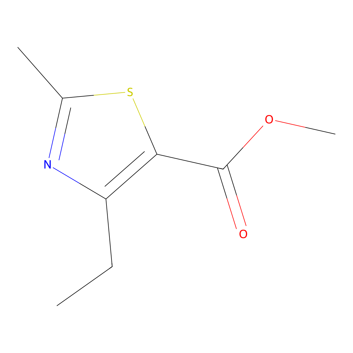 Methyl 4-ethyl-2-methyl-1,3-thiazole-5-carboxylate molecular structure, CAS 1119452-81-1