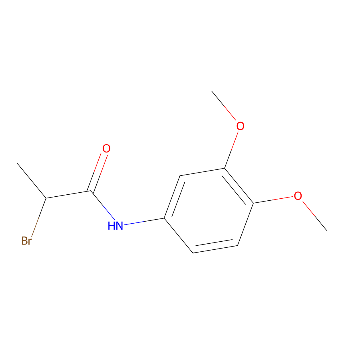 2-bromo-N-(3,4-dimethoxyphenyl)propanamide molecular structure, CAS 1119452-83-3