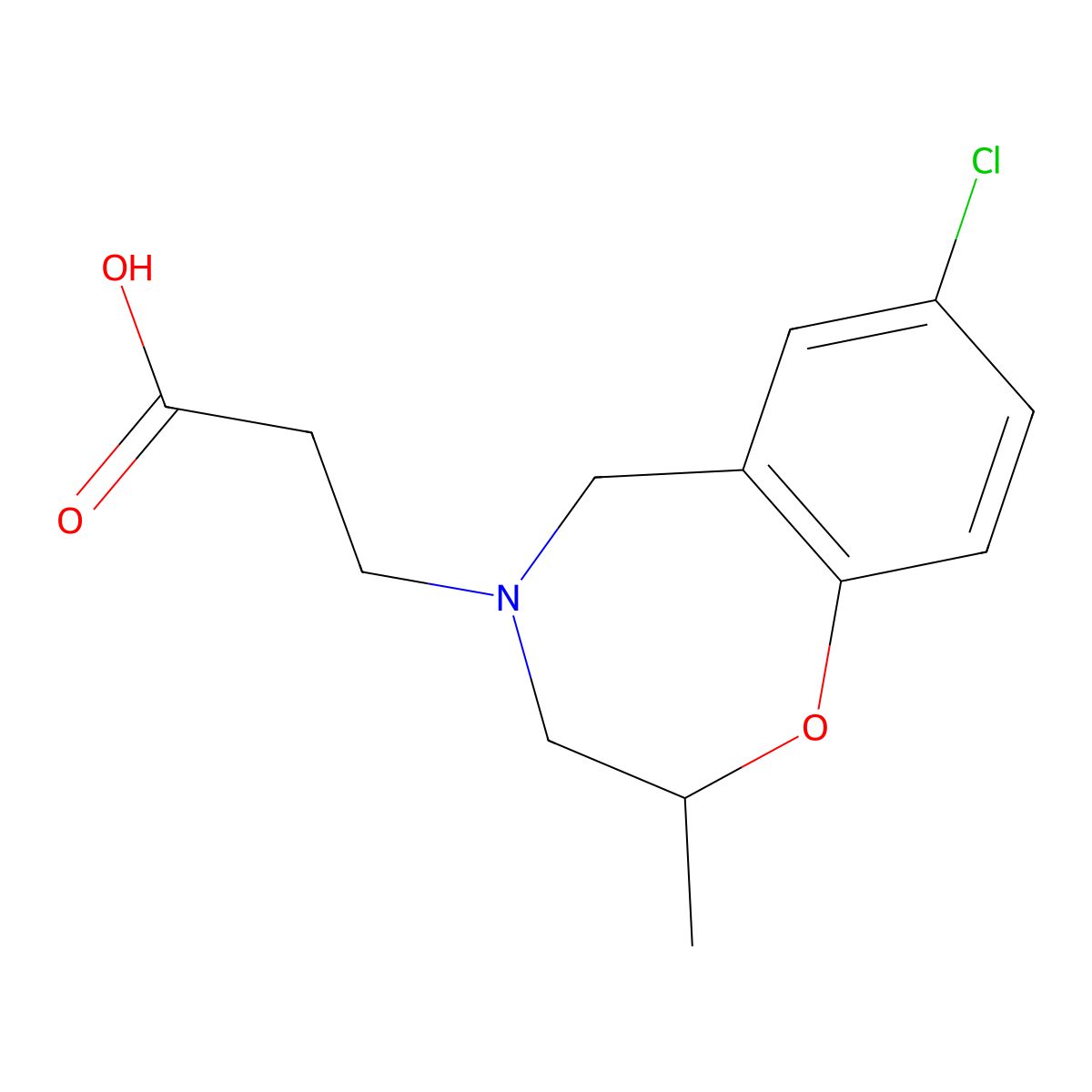 3-(7-chloro-2-methyl-2,3-dihydro-1,4-benzoxazepin-4(5H)-yl)propanoic acid molecular structure, CAS 1119452-95-7