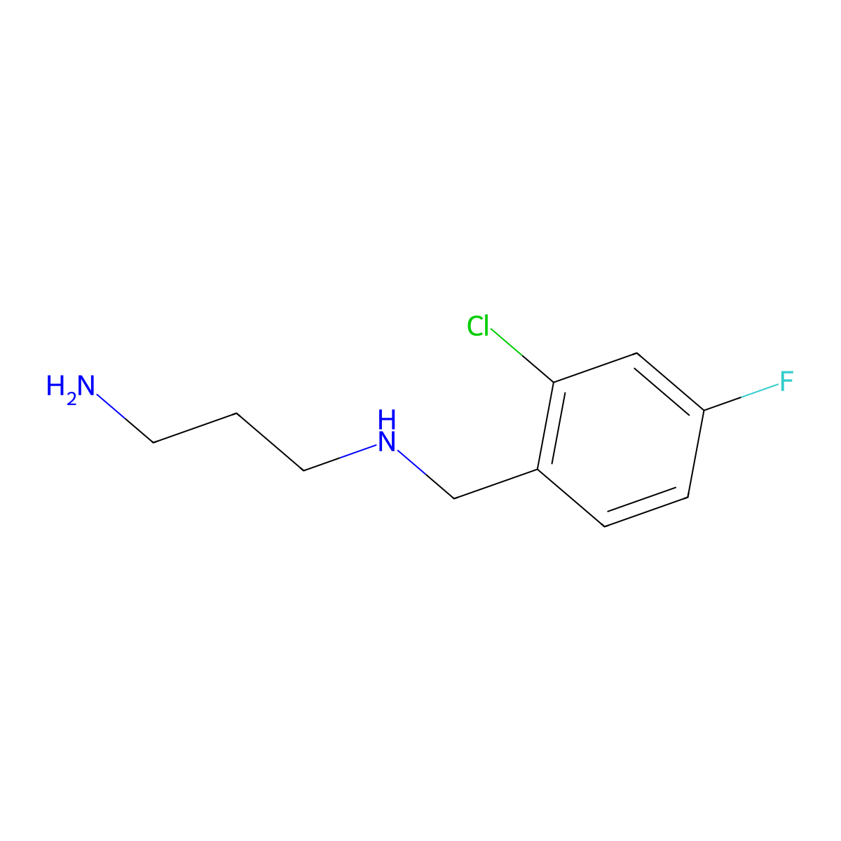 N-(2-chloro-4-fluorobenzyl)propane-1,3-diamine molecular structure, CAS 1119452-96-8