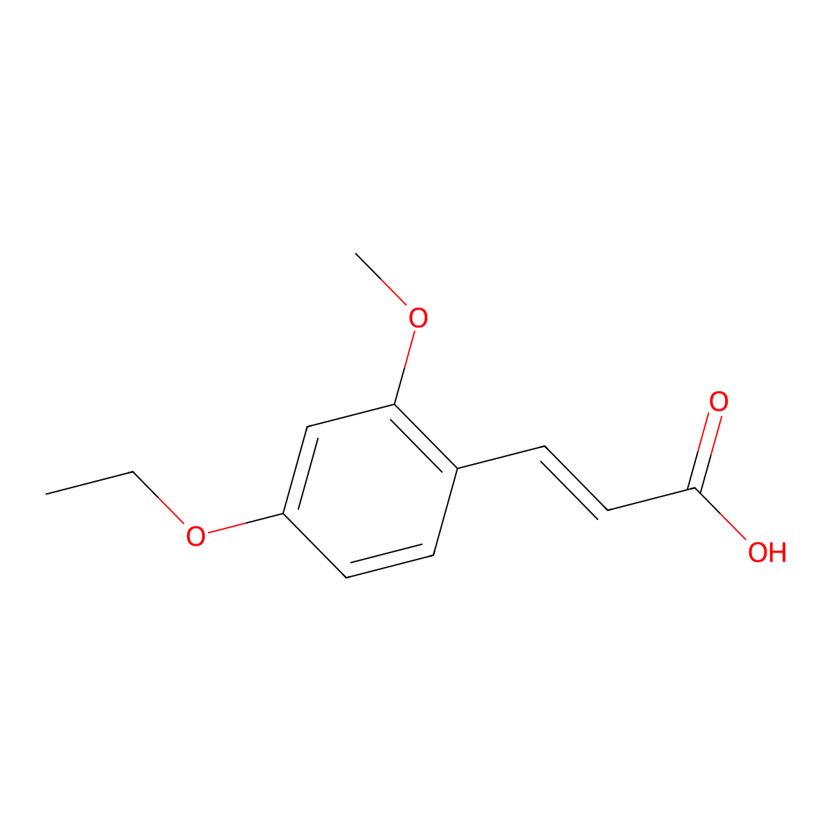 (2E)-3-(4-ethoxy-2-methoxyphenyl)acrylic acid molecular structure, CAS 1119452-97-9
