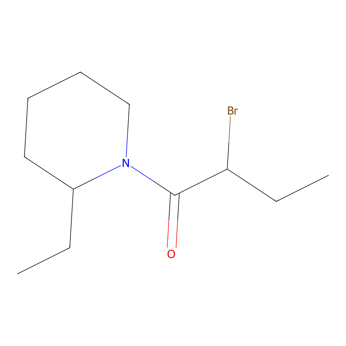 2-Bromo-1-(2-ethylpiperidin-1-yl)butan-1-one molecular structure, CAS 1119452-99-1