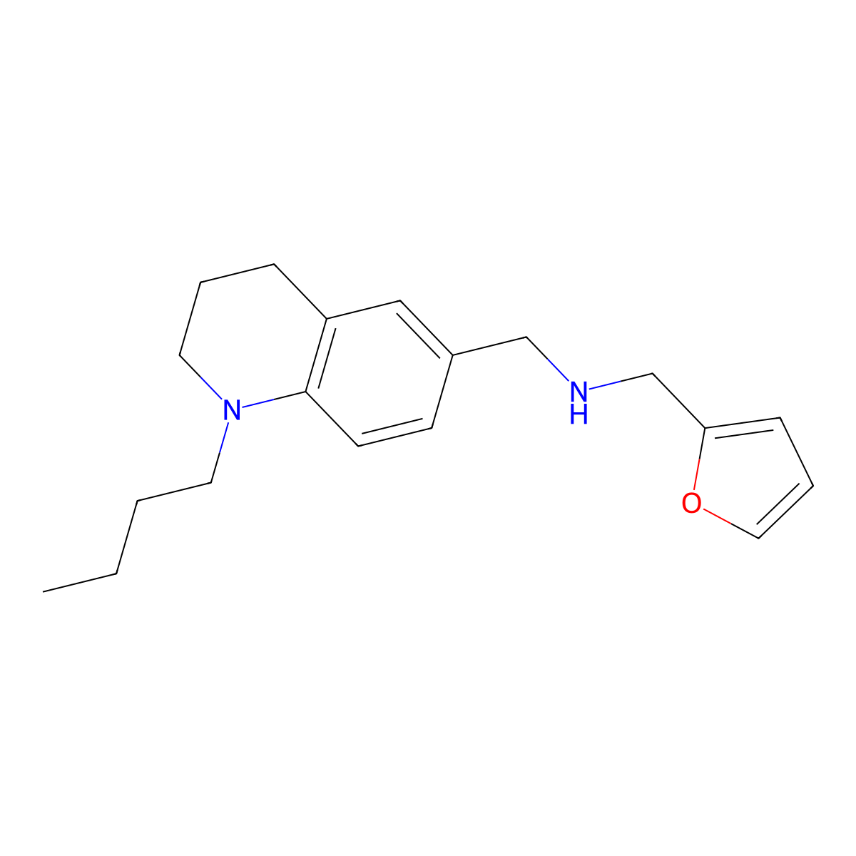 N-[(1-butyl-1,2,3,4-tetrahydroquinolin-6-yl)methyl]-N-(2-furylmethyl)amine molecular structure, CAS 1119453-02-9