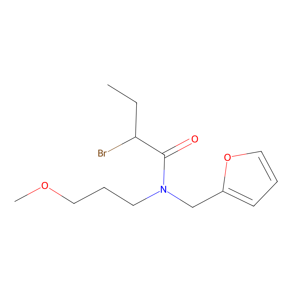 2-bromo-N-(2-furylmethyl)-N-(3-methoxypropyl)butanamide molecular structure, CAS 1119453-07-4