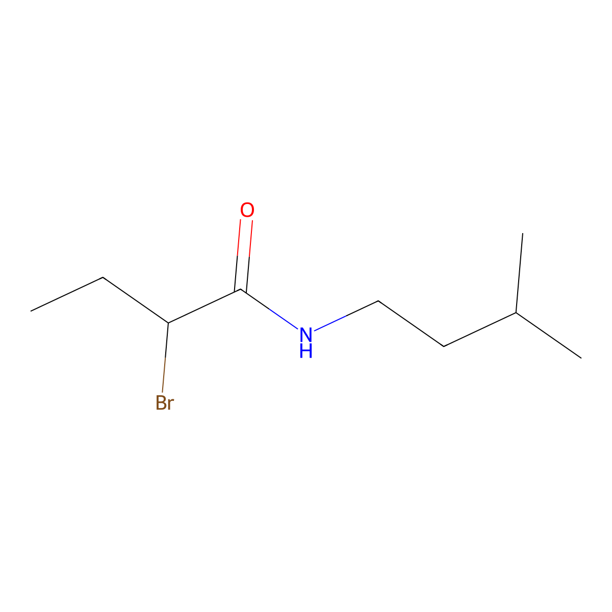 2-bromo-N-(3-methylbutyl)butanamide molecular structure, CAS 1119453-08-5