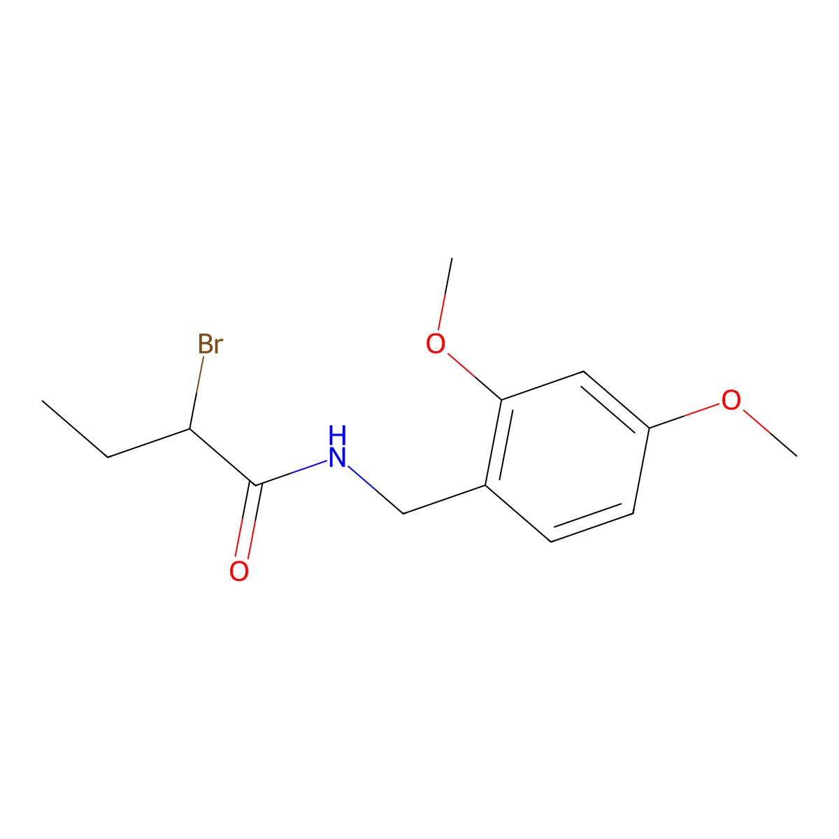 2-bromo-N-(2,4-dimethoxybenzyl)butanamide molecular structure, CAS 1119453-09-6