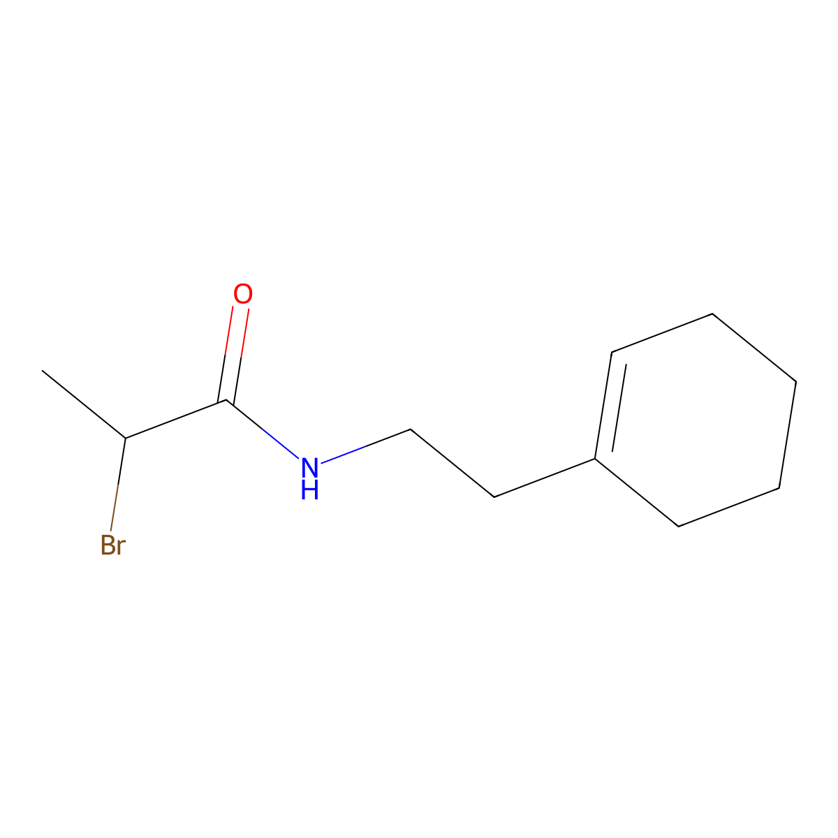 2-bromo-N-(2-cyclohex-1-en-1-ylethyl)propanamide molecular structure, CAS 1119453-10-9