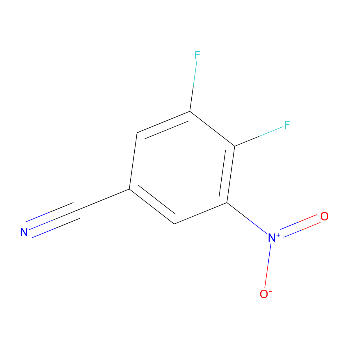 3,4-Difluoro-5-nitrobenzonitrile molecular structure, CAS 1119454-07-7