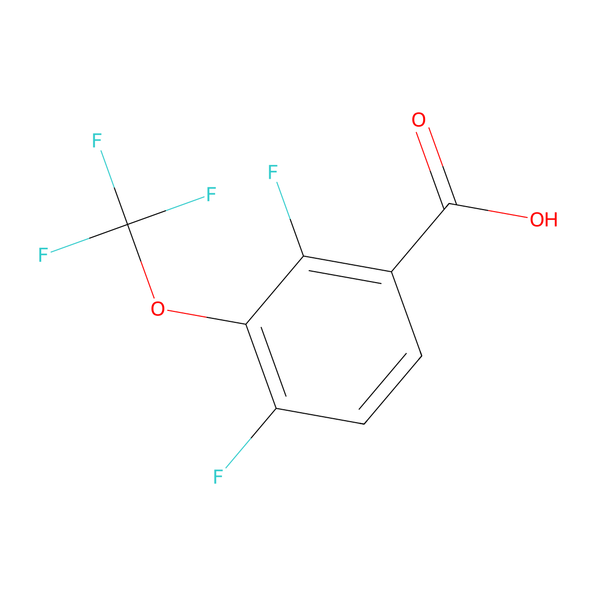 2,4-Difluoro-3-(trifluoromethoxy)benzoic acid molecular structure, CAS 1119454-13-5
