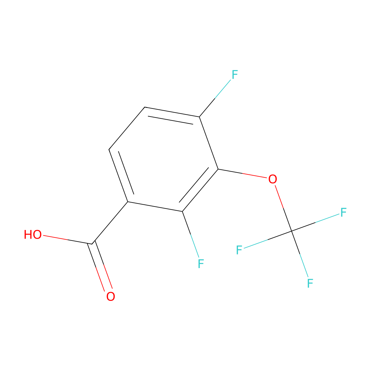 2,4-Difluoro-3-(trifluoromethoxy)benzoic acid molecular structure, CAS 1119454-13-5