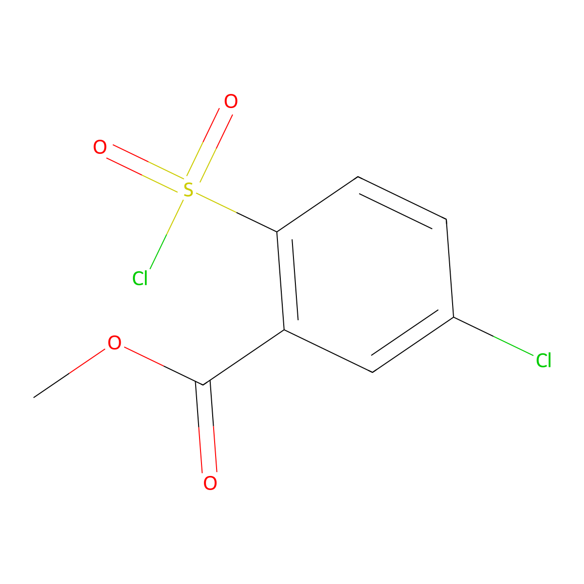 Methyl 5-chloro-2-(chlorosulfonyl)benzoate molecular structure, CAS 1119454-19-1