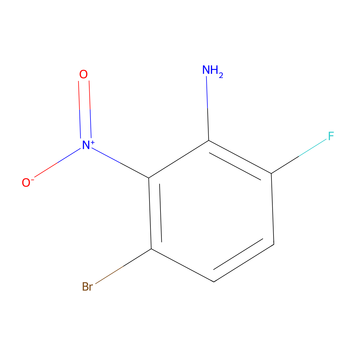 3-Bromo-6-fluoro-2-nitroaniline molecular structure, CAS 1119454-21-5
