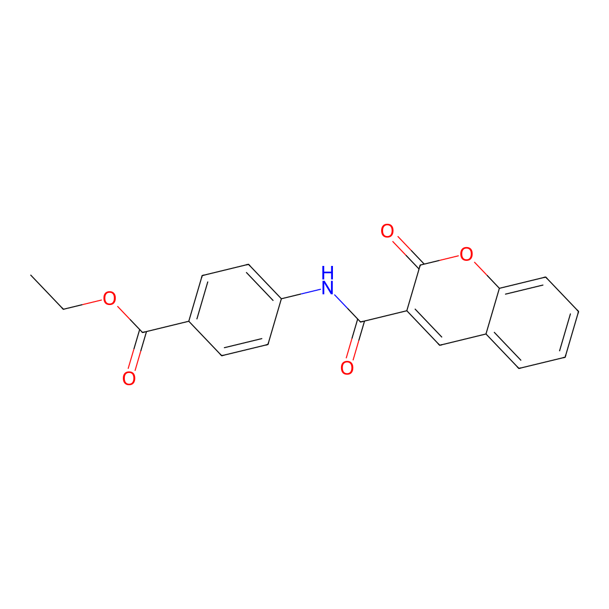 ethyl 4-(2-oxo-2H-chromene-3-carboxamido)benzoate molecular structure, CAS 111947-24-1