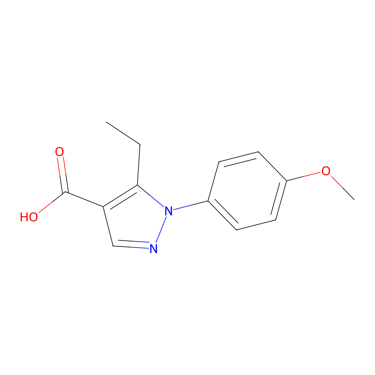 5-ethyl-1-(4-methoxyphenyl)-1H-pyrazole-4-carboxylic acid molecular structure, CAS 1119490-22-0