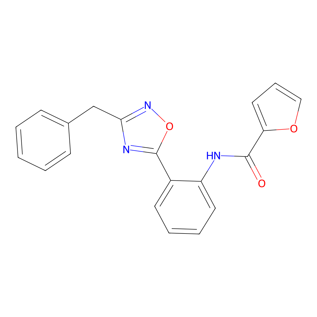 N-[2-(3-benzyl-1,2,4-oxadiazol-5-yl)phenyl]furan-2-carboxamide molecular structure, CAS 1119498-22-4