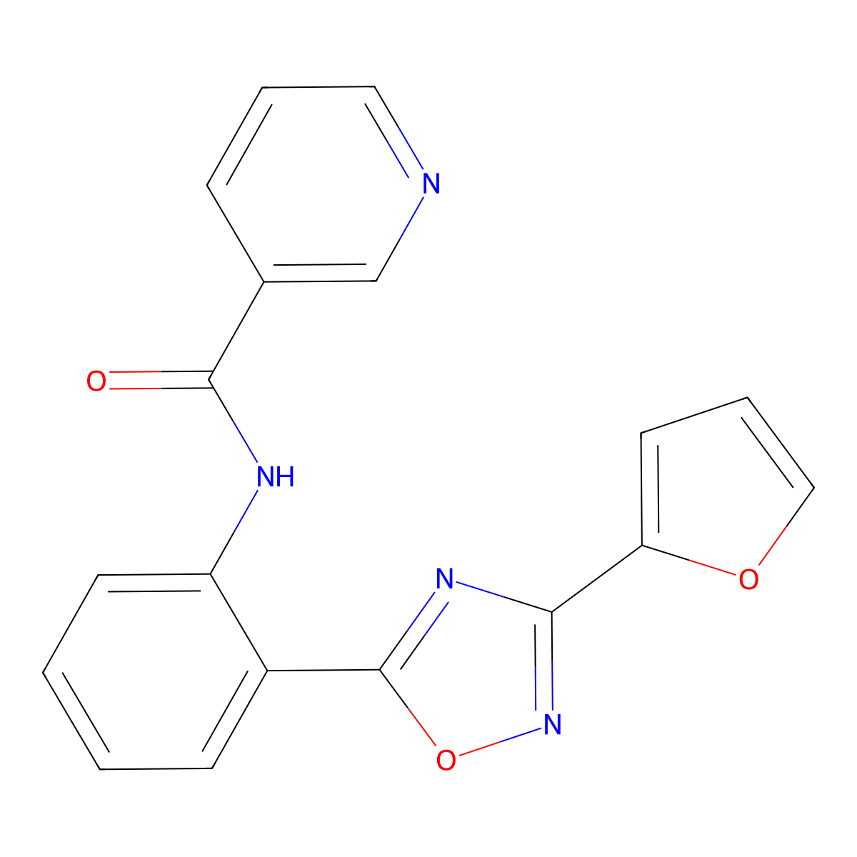 N-[2-[3-(furan-2-yl)-1,2,4-oxadiazol-5-yl]phenyl]pyridine-3-carboxamide molecular structure, CAS 1119498-83-7