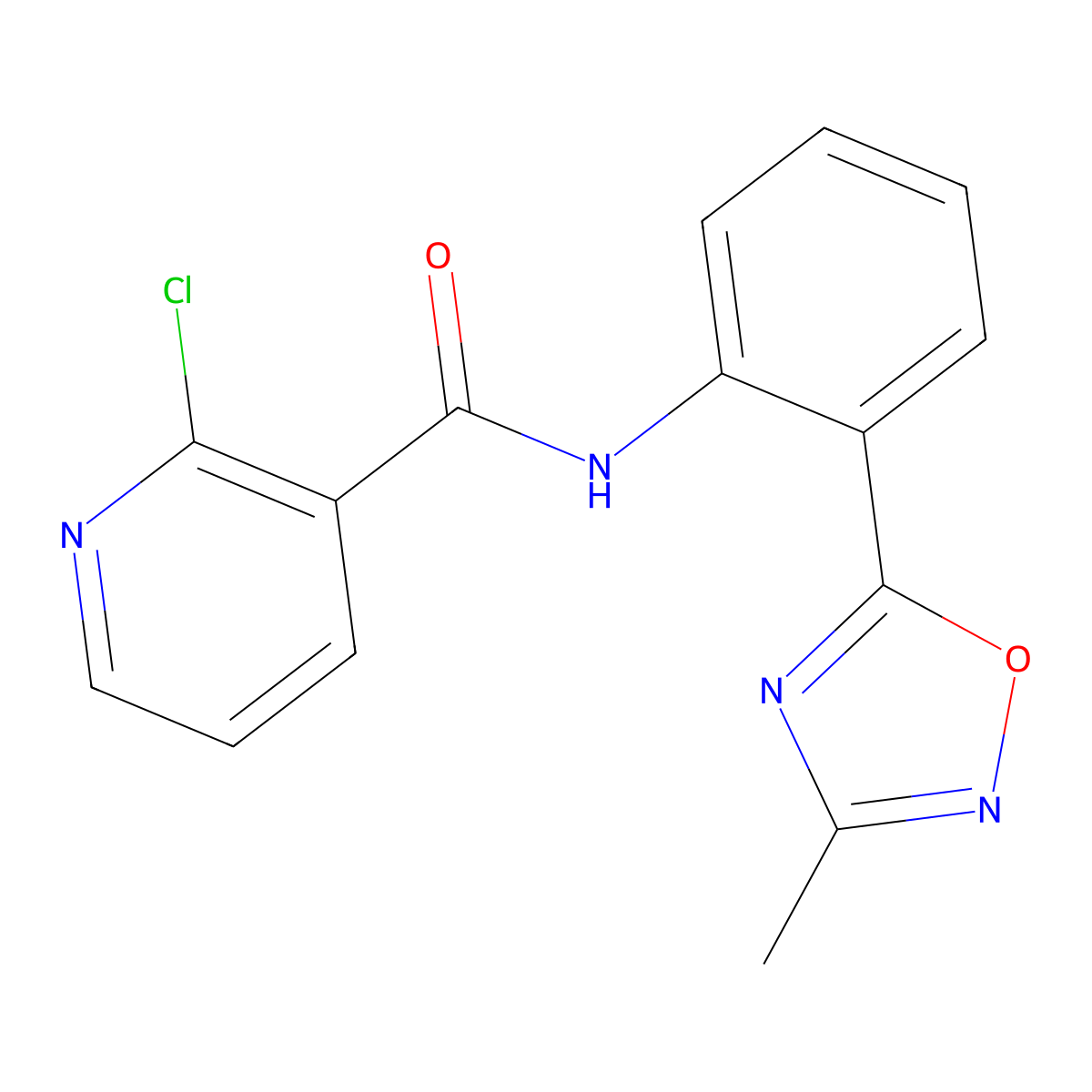 2-chloro-N-[2-(3-methyl-1,2,4-oxadiazol-5-yl)phenyl]pyridine-3-carboxamide molecular structure, CAS 1119498-87-1