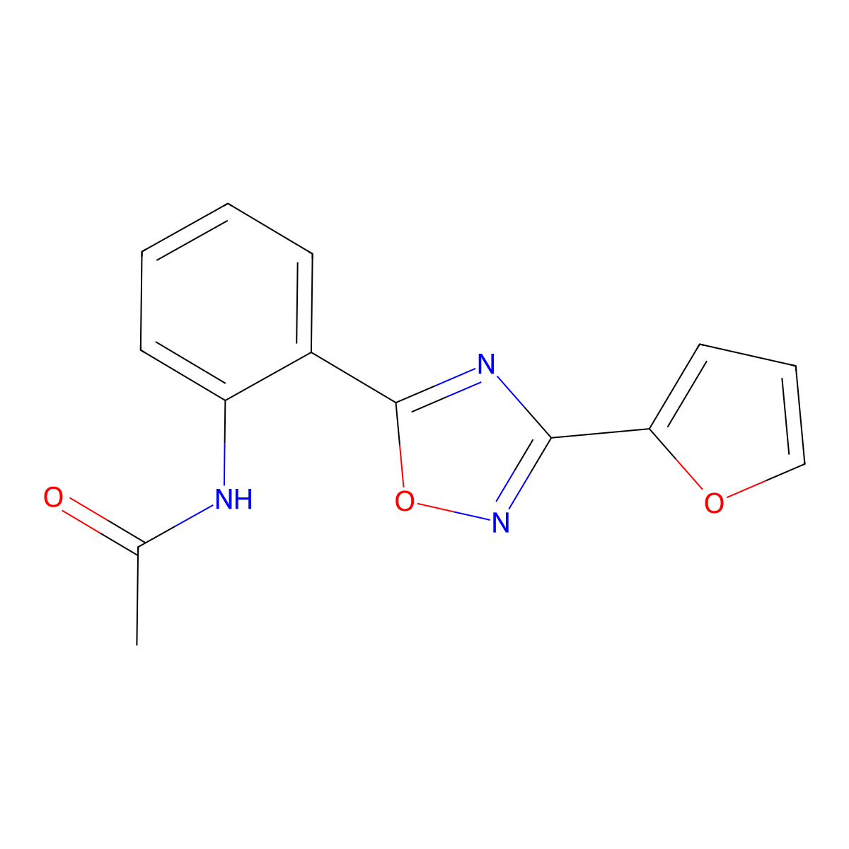 N-[2-[3-(furan-2-yl)-1,2,4-oxadiazol-5-yl]phenyl]acetamide molecular structure, CAS 1119499-00-1