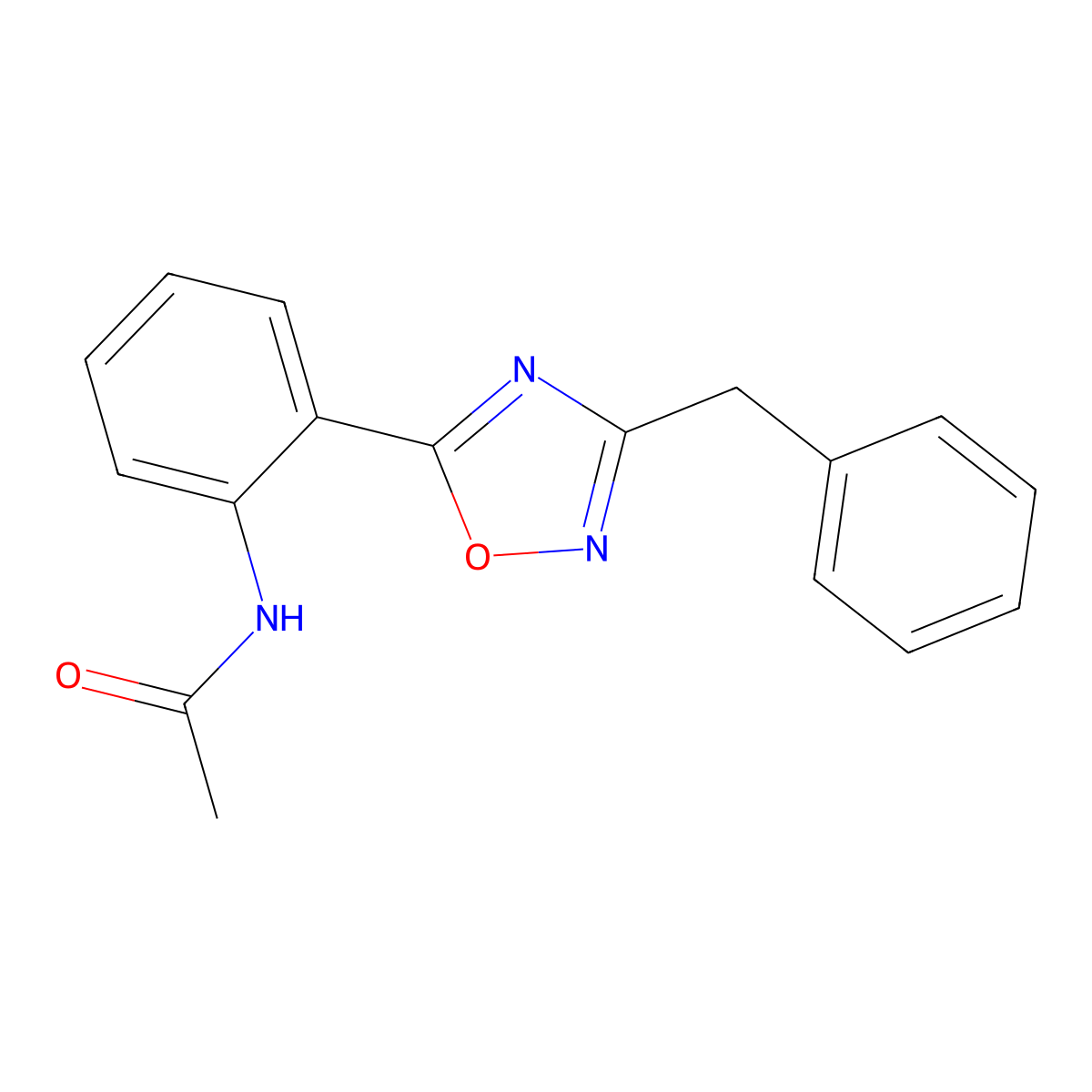 N-[2-(3-benzyl-1,2,4-oxadiazol-5-yl)phenyl]acetamide molecular structure, CAS 1119499-01-2