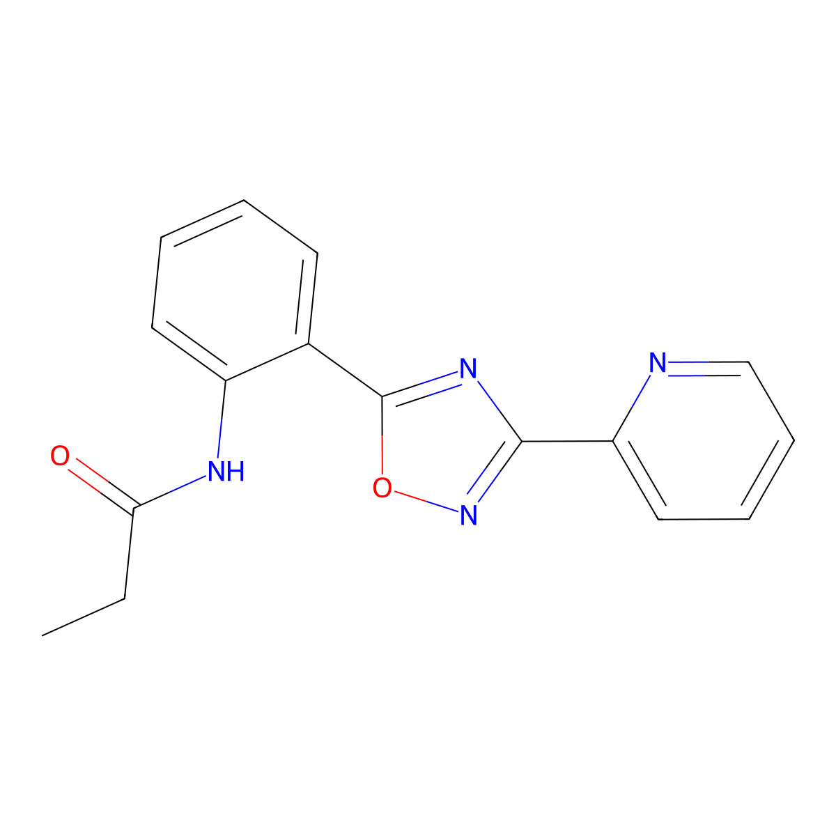 N-{2-[3-(2-pyridinyl)-1,2,4-oxadiazol-5-yl]phenyl}propanamide molecular structure, CAS 1119499-02-3