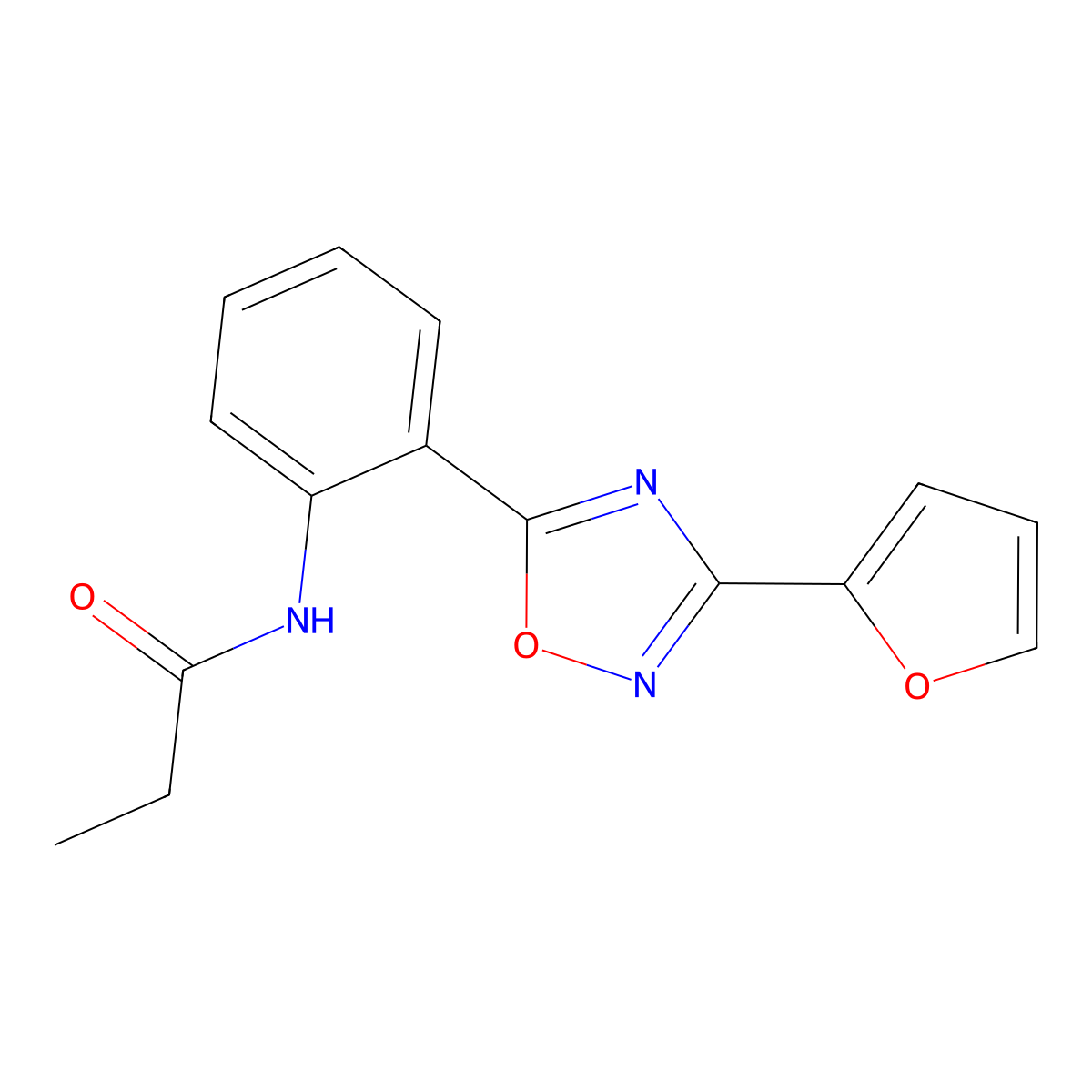 N-[2-[3-(furan-2-yl)-1,2,4-oxadiazol-5-yl]phenyl]propanamide molecular structure, CAS 1119499-03-4