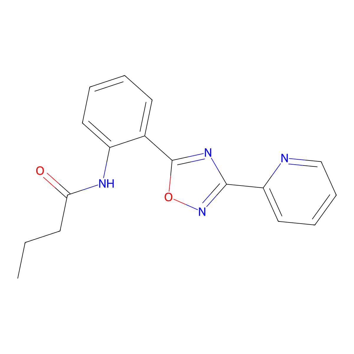 N-[2-(3-pyridin-2-yl-1,2,4-oxadiazol-5-yl)phenyl]butanamide molecular structure, CAS 1119499-05-6