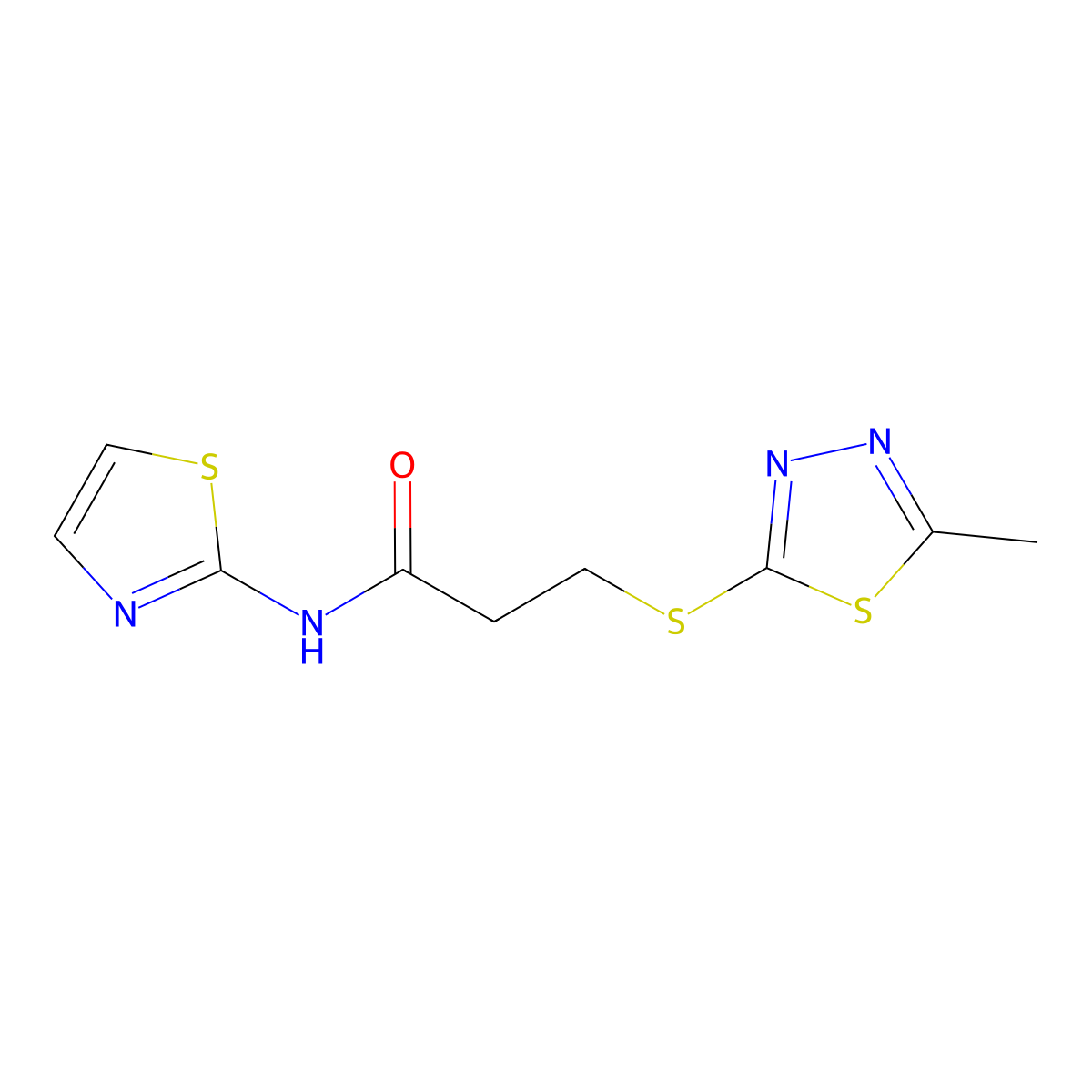 3-[(5-methyl-1,3,4-thiadiazol-2-yl)sulfanyl]-N-(1,3-thiazol-2-yl)propanamide molecular structure, CAS 1119499-20-5