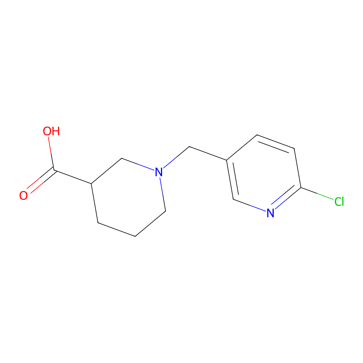 1-[(6-Chloropyridin-3-yl)methyl]piperidine-3-carboxylic acid molecular structure, CAS 1119499-71-6
