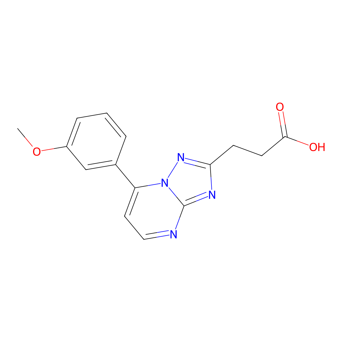 3-[7-(3-Methoxyphenyl)-[1,2,4]triazolo[1,5-a]pyrimidin-2-yl]propanoic acid molecular structure, CAS 1119499-77-2