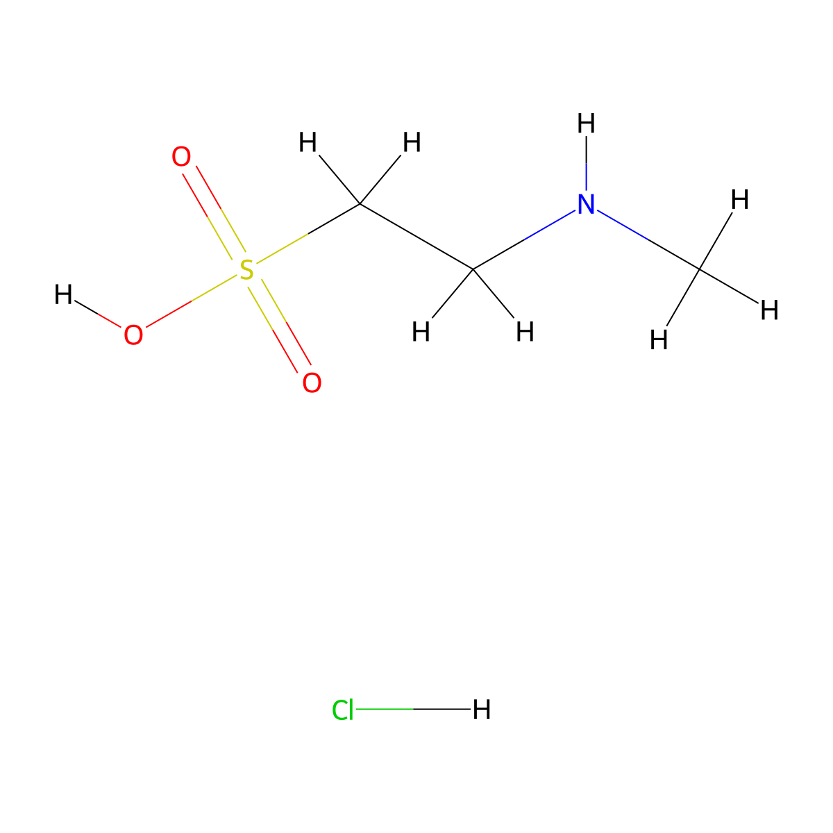 2-(Methylamino)ethanesulfonic acid hydrochloride molecular structure, CAS 1119499-86-3