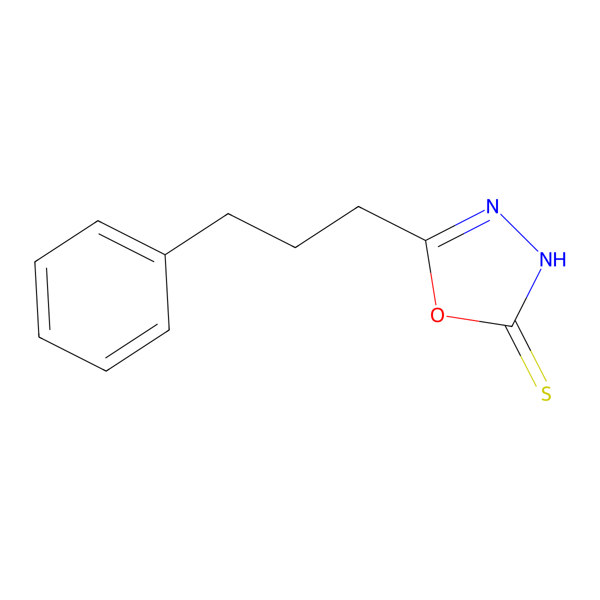 5-(3-Phenylpropyl)-1,3,4-oxadiazole-2-thiol molecular structure, CAS 1119505-40-6