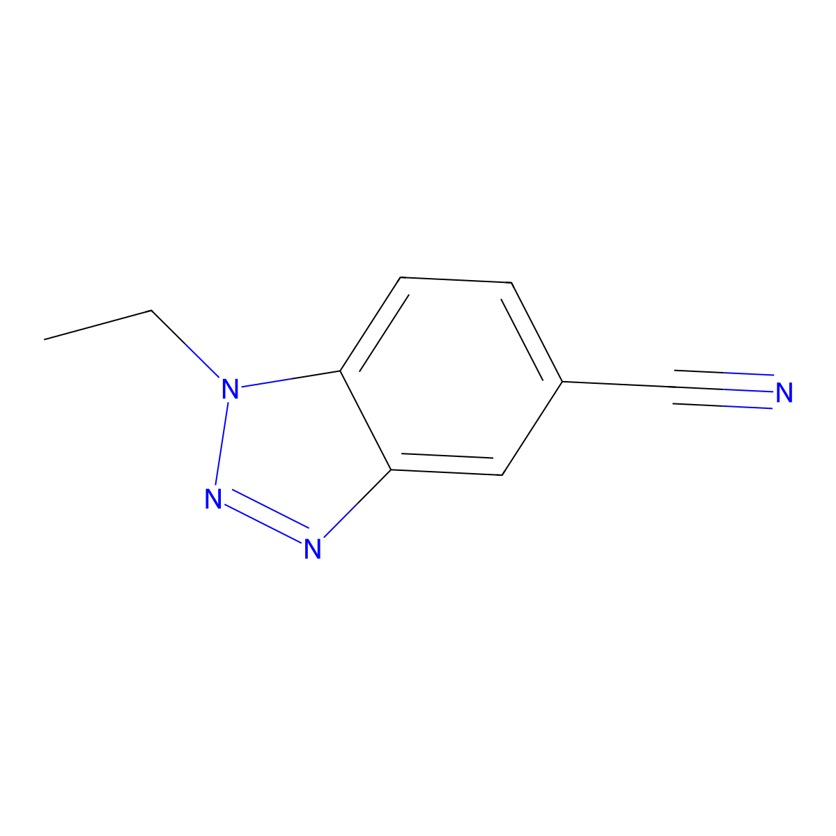 1-Ethyl-1,2,3-benzotriazole-5-carbonitrile molecular structure, CAS 1119505-52-0