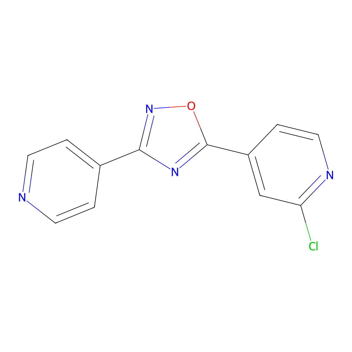 2-Chloro-4-[3-(pyridin-4-YL)-1,2,4-oxadiazol-5-YL]pyridine molecular structure, CAS 1119506-08-9