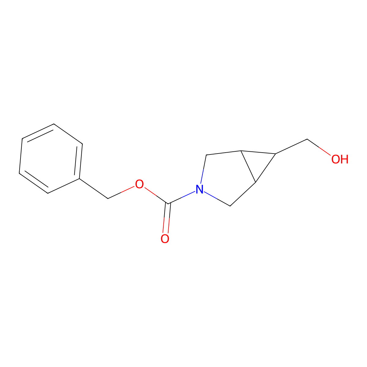 Benzyl 6-(hydroxymethyl)-3-azabicyclo[3.1.0]hexane-3-carboxylate molecular structure, CAS 1119512-37-6