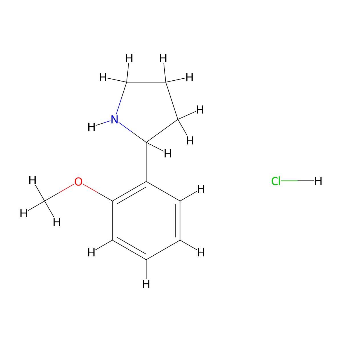 2-(2-Methoxyphenyl)pyrrolidine hydrochloride molecular structure, CAS 111953-46-9