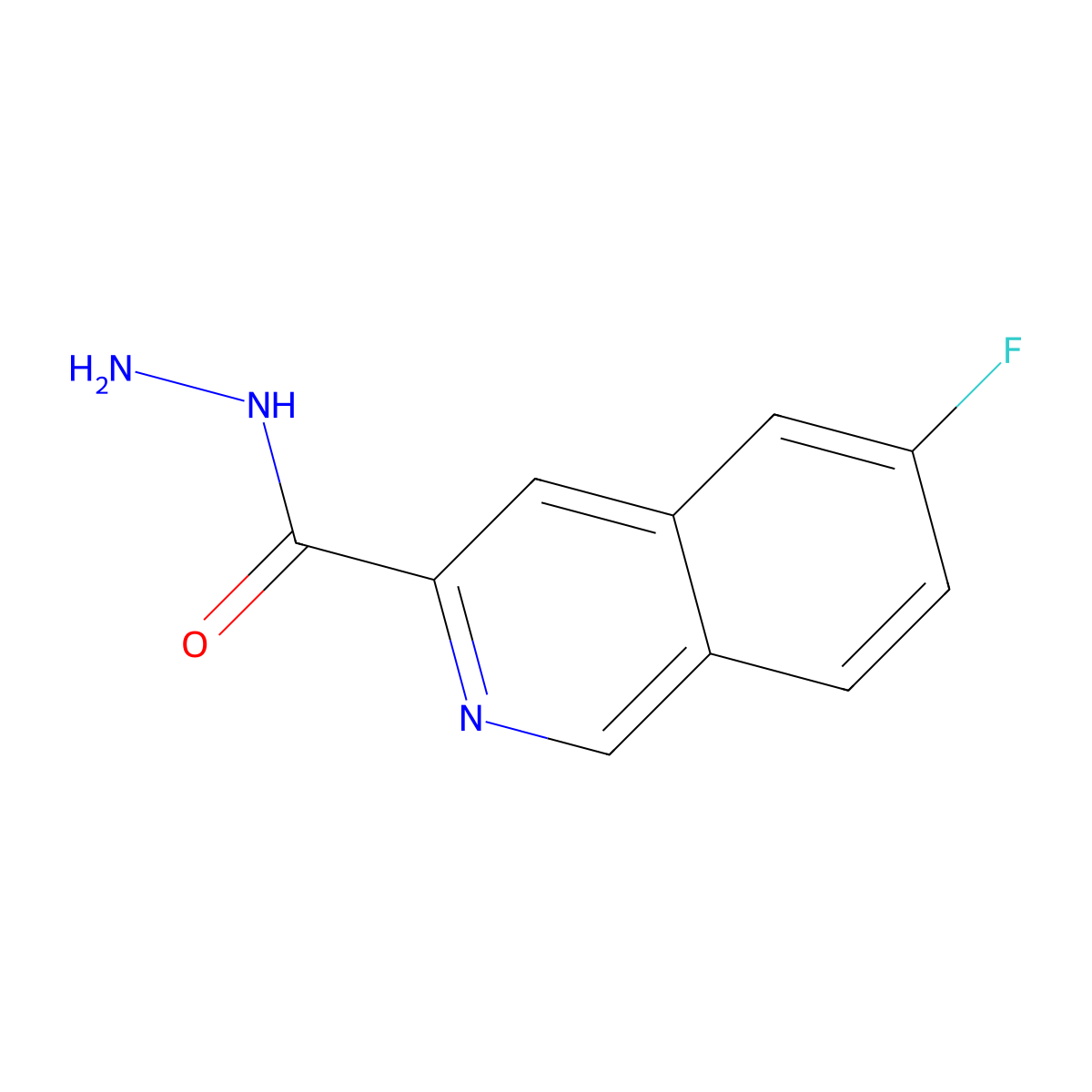 6-Fluoroisoquinoline-3-carbohydrazide molecular structure, CAS 1119545-56-0