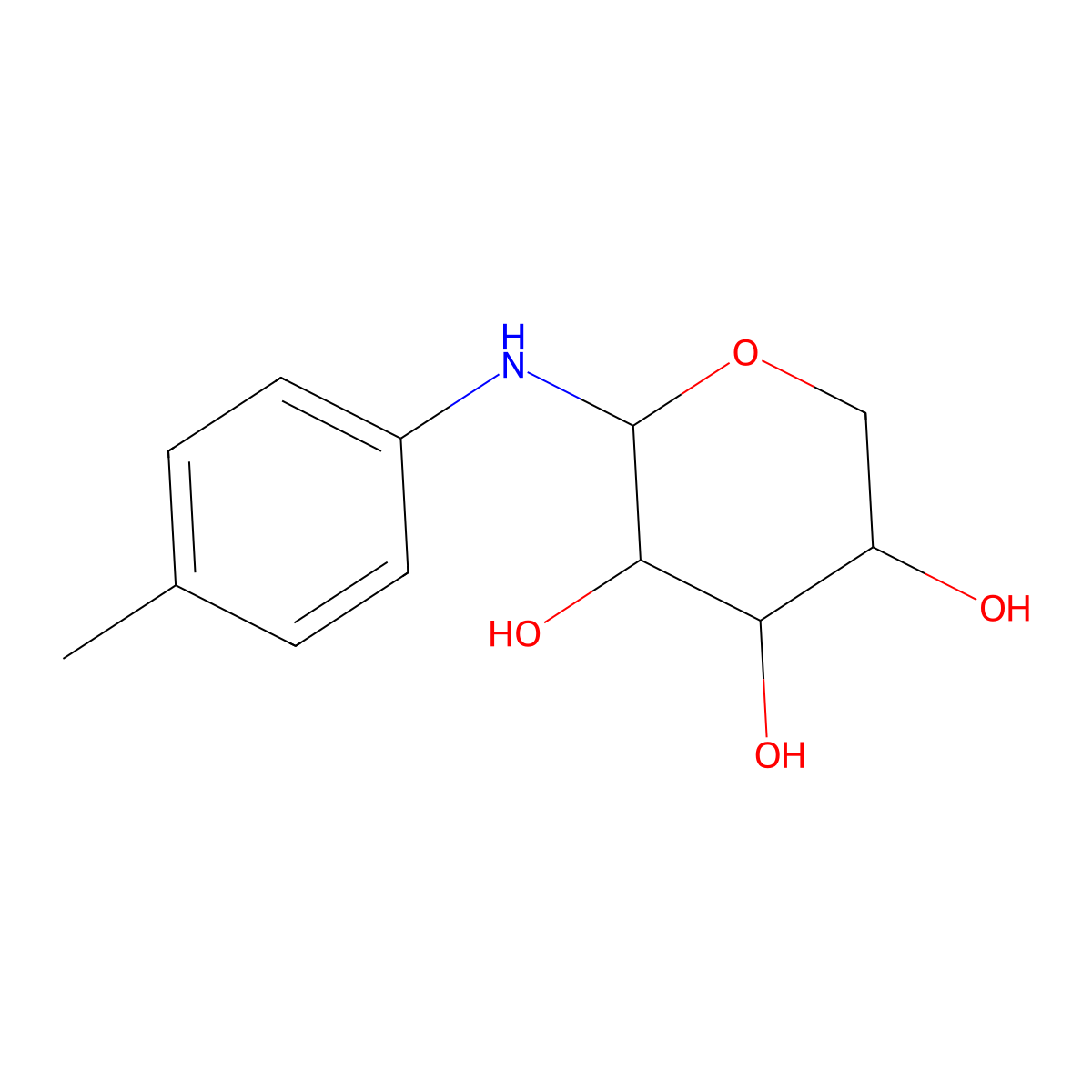 N-p-Methylphenyl-D-arabinosylamine molecular structure, CAS 111955-16-9