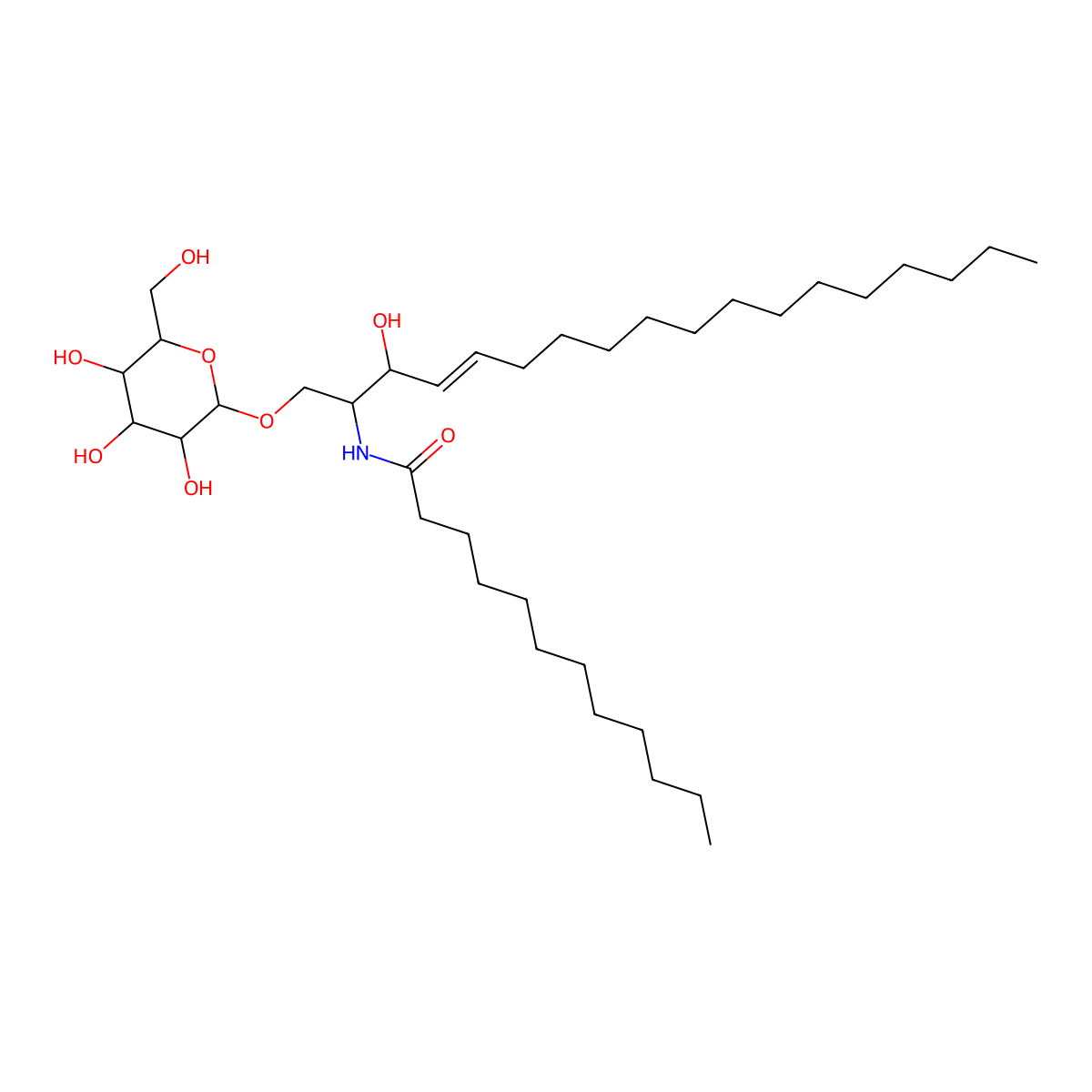 beta-D-glucosyl-N-(dodecanoyl)sphingosine molecular structure, CAS 111956-48-0