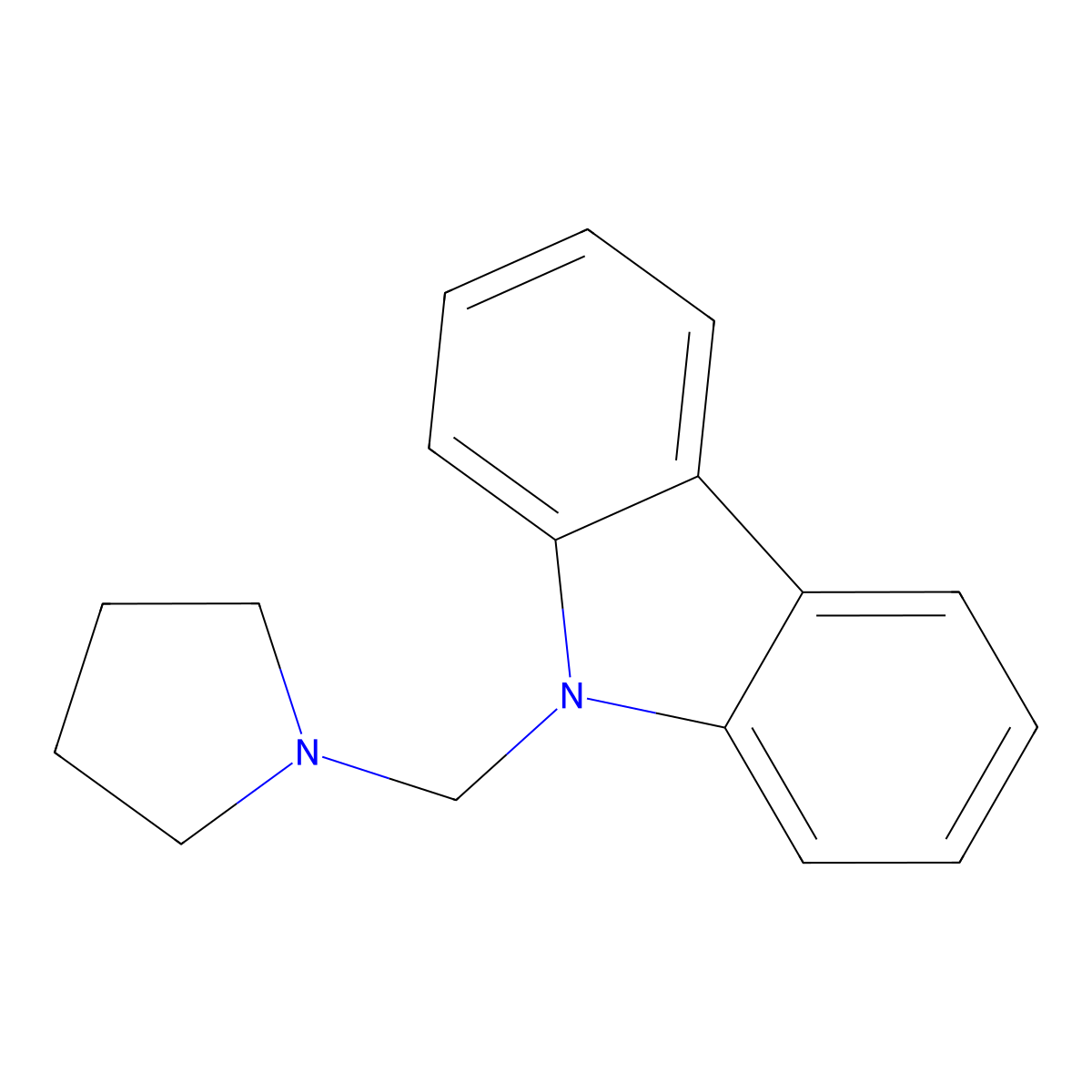 9-(pyrrolidin-1-ylmethyl)-9H-carbazole molecular structure, CAS 111960-23-7