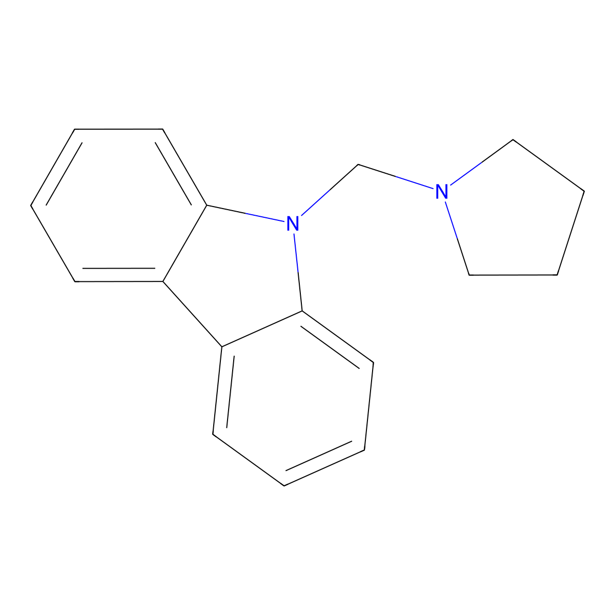 9-(pyrrolidin-1-ylmethyl)-9H-carbazole molecular structure, CAS 111960-23-7