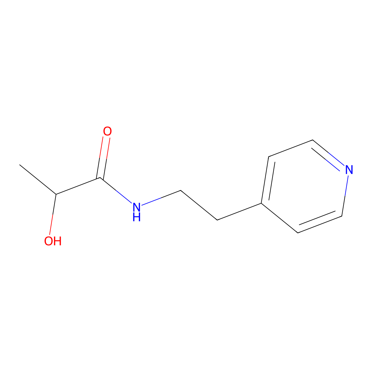 2-hydroxy-N-[2-(pyridin-4-yl)ethyl]propanamide molecular structure, CAS 111960-94-2