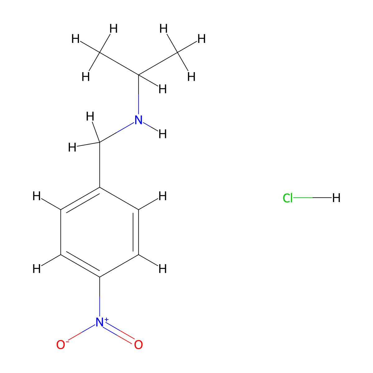 [(4-Nitrophenyl)methyl](propan-2-yl)amine hydrochloride molecular structure, CAS 111961-43-4