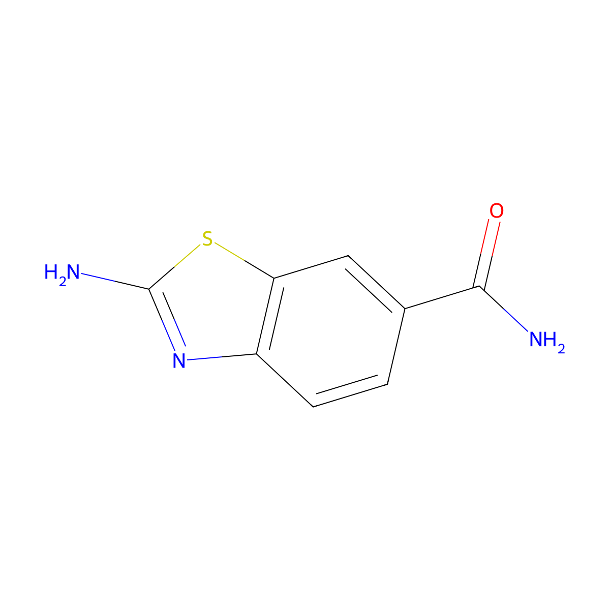 2-Amino-1,3-benzothiazole-6-carboxamide molecular structure, CAS 111962-90-4