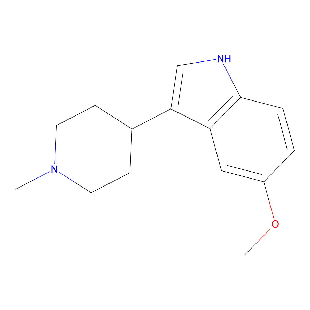 5-methoxy-3-(1-methylpiperidin-4-yl)-1H-indole molecular structure, CAS 111963-87-2
