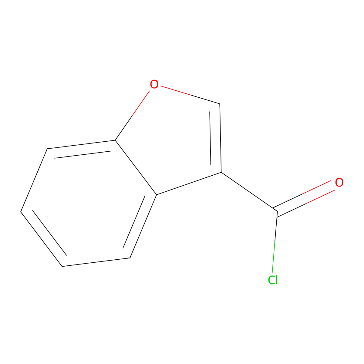 1-Benzofuran-3-carbonyl chloride molecular structure, CAS 111964-21-7