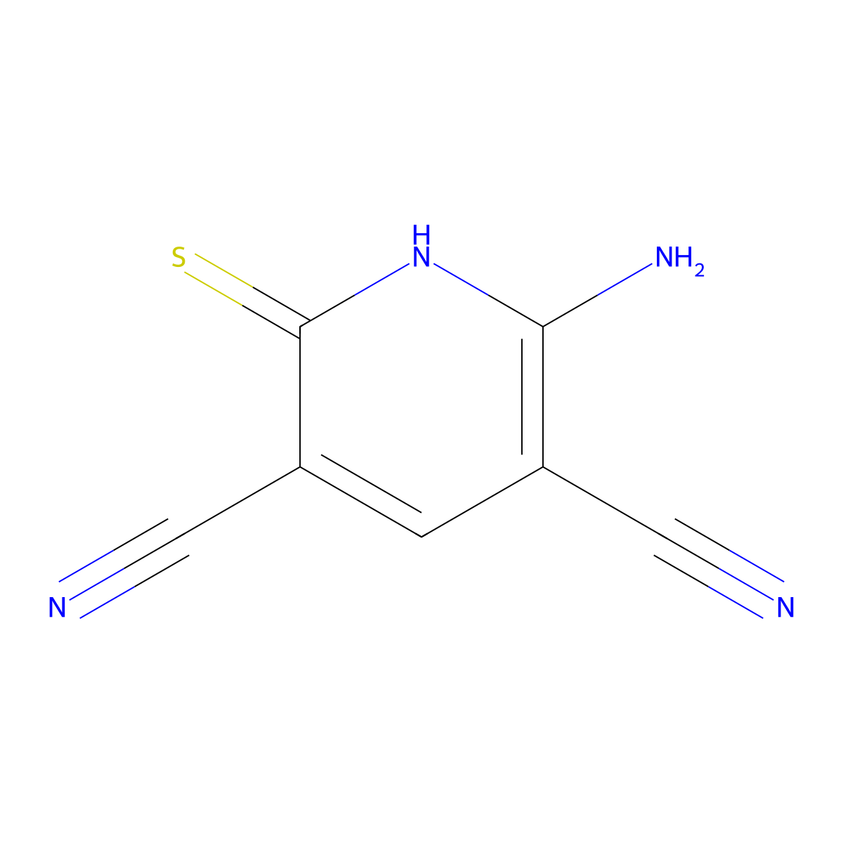 2-Amino-6-mercaptopyridine-3,5-dicarbonitrile molecular structure, CAS 111971-56-3