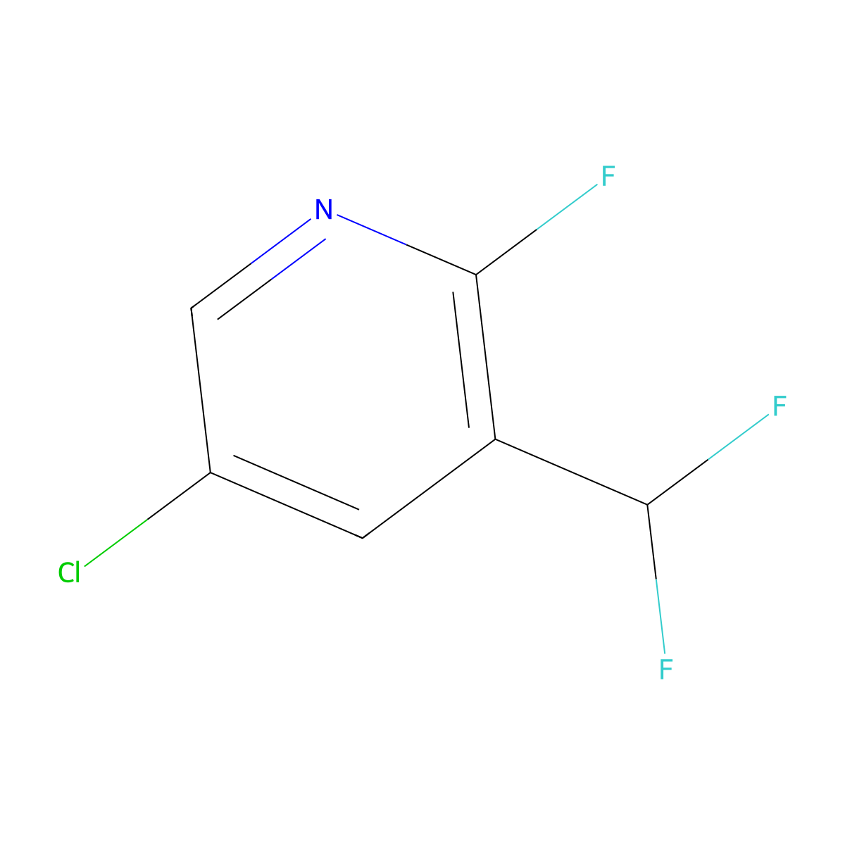 5-Chloro-3-(difluoromethyl)-2-fluoropyridine molecular structure, CAS 1119718-20-5