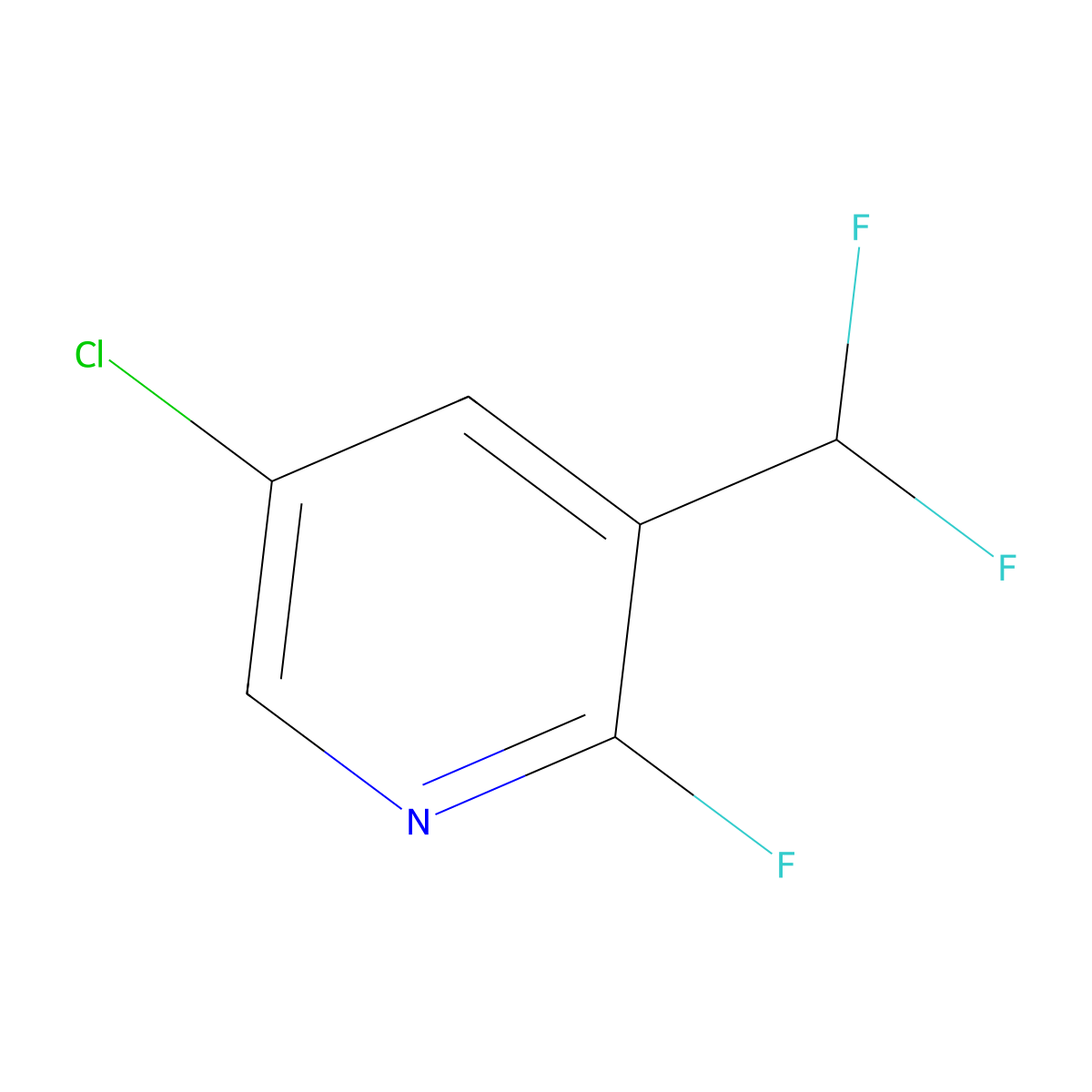 5-Chloro-3-(difluoromethyl)-2-fluoropyridine molecular structure, CAS 1119718-20-5