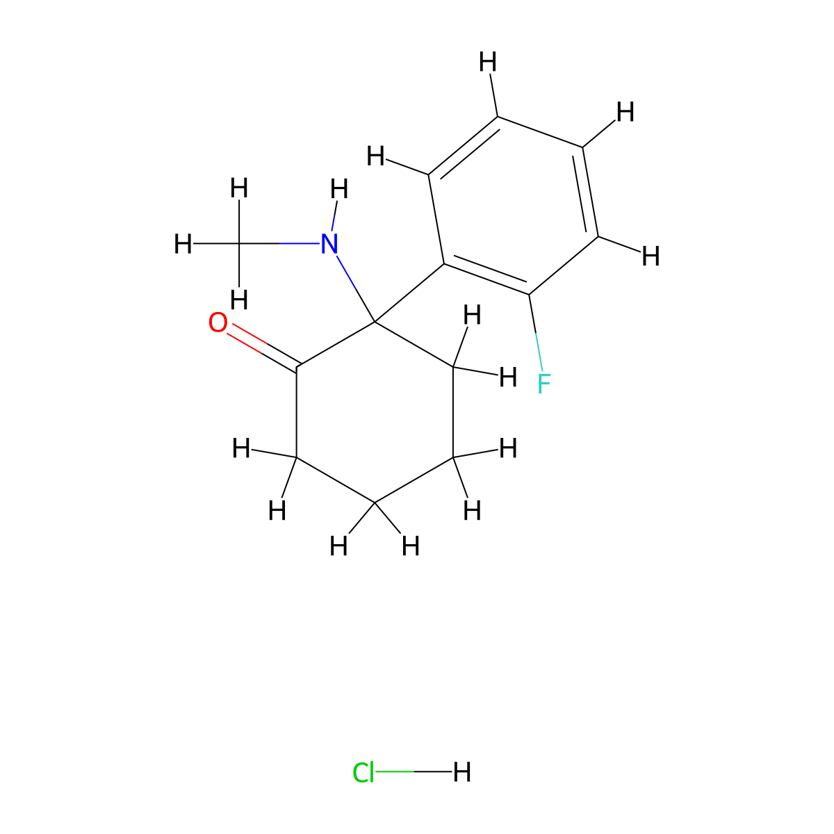 2-Fluoro Deschloroketamine hydrochloride molecular structure, CAS 111982-49-1