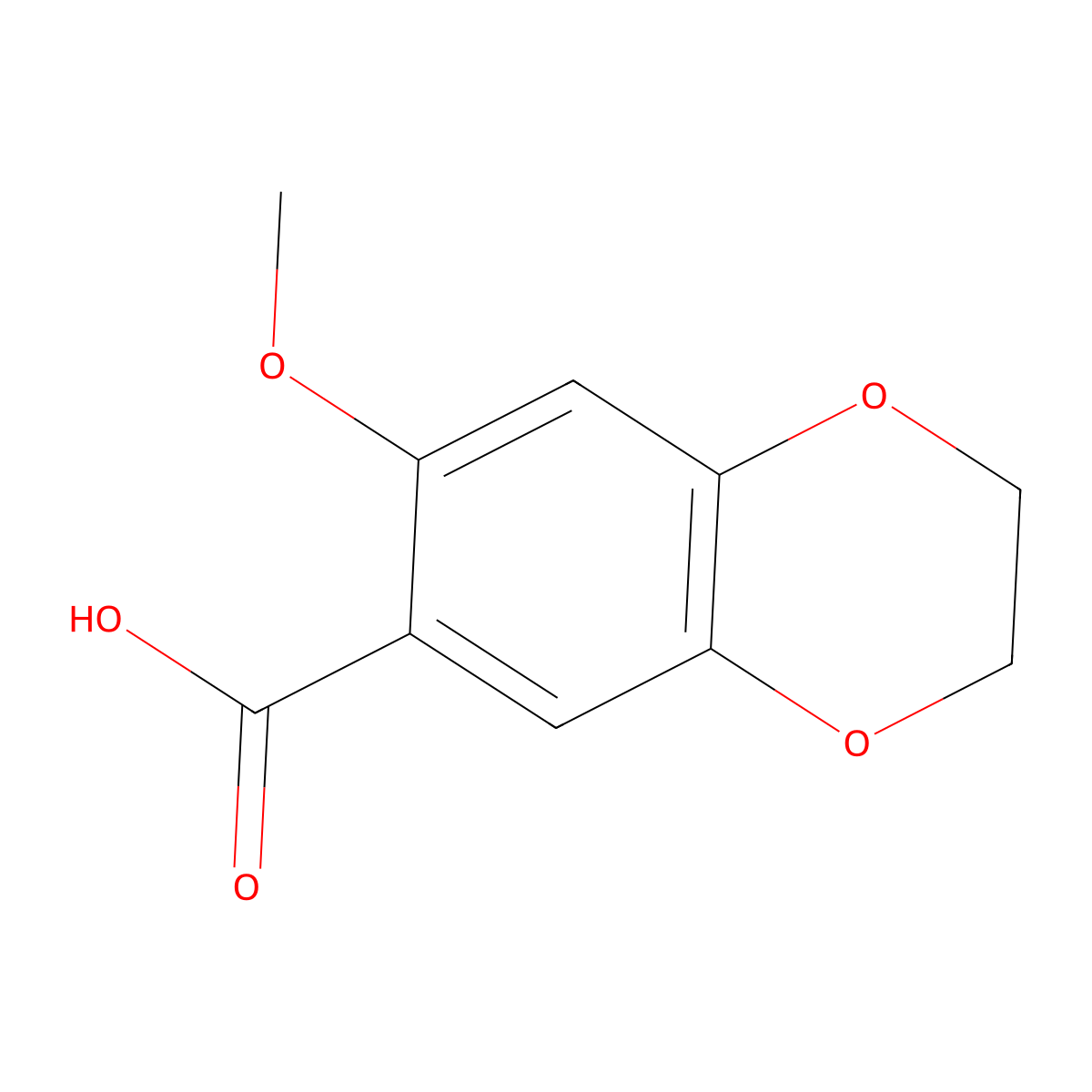 7-Methoxy-2,3-dihydrobenzo[b][1,4]dioxine-6-carboxylic acid molecular structure, CAS 1119833-01-0